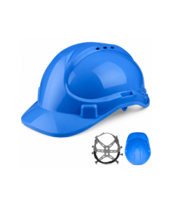 CASCO AZUL CON BOTON 6 PUNTOS DE SUSPENCIÓN